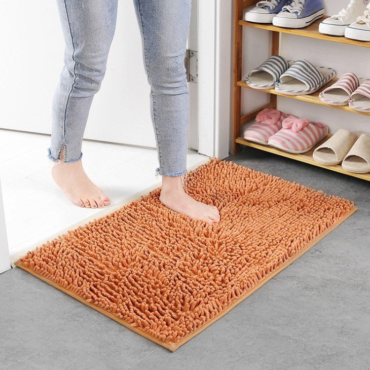 Chenille Floor Mat 50x80cm Soft Bath Rug Absorbent Non-Slip Bathroom Rug Machine Washable Bathroom Fluffy Carpet