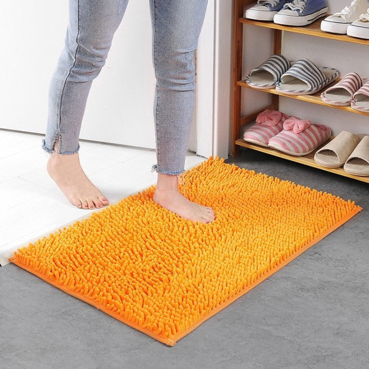 Chenille Floor Mat 50x80cm Soft Bath Rug Absorbent Non-Slip Bathroom Rug Machine Washable Bathroom Fluffy Carpet