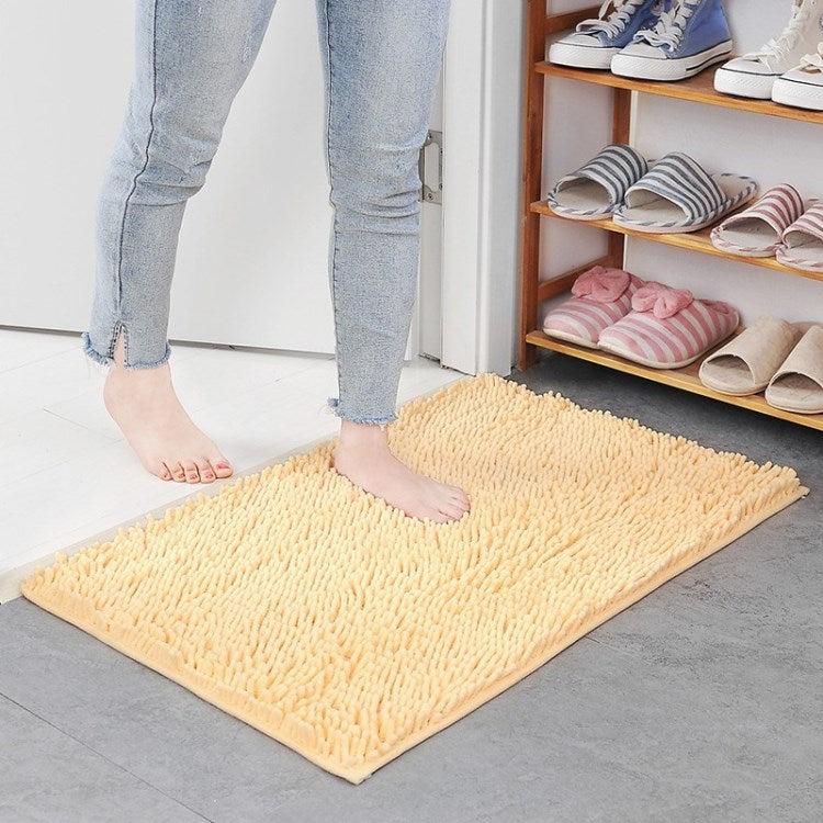 Chenille Floor Mat 50x80cm Soft Bath Rug Absorbent Non-Slip Bathroom Rug Machine Washable Bathroom Fluffy Carpet