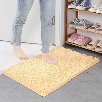 Chenille Floor Mat 50x80cm Soft Bath Rug Absorbent Non-Slip Bathroom Rug Machine Washable Bathroom Fluffy Carpet