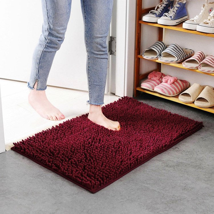 Chenille Floor Mat 50x80cm Soft Bath Rug Absorbent Non-Slip Bathroom Rug Machine Washable Bathroom Fluffy Carpet