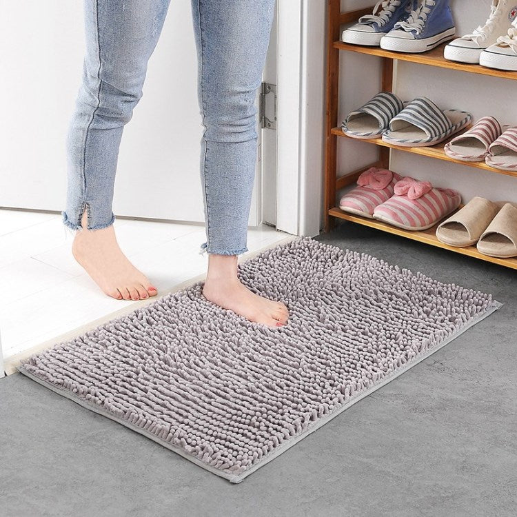 Chenille Floor Mat 50x80cm Soft Bath Rug Absorbent Non-Slip Bathroom Rug Machine Washable Bathroom Fluffy Carpet