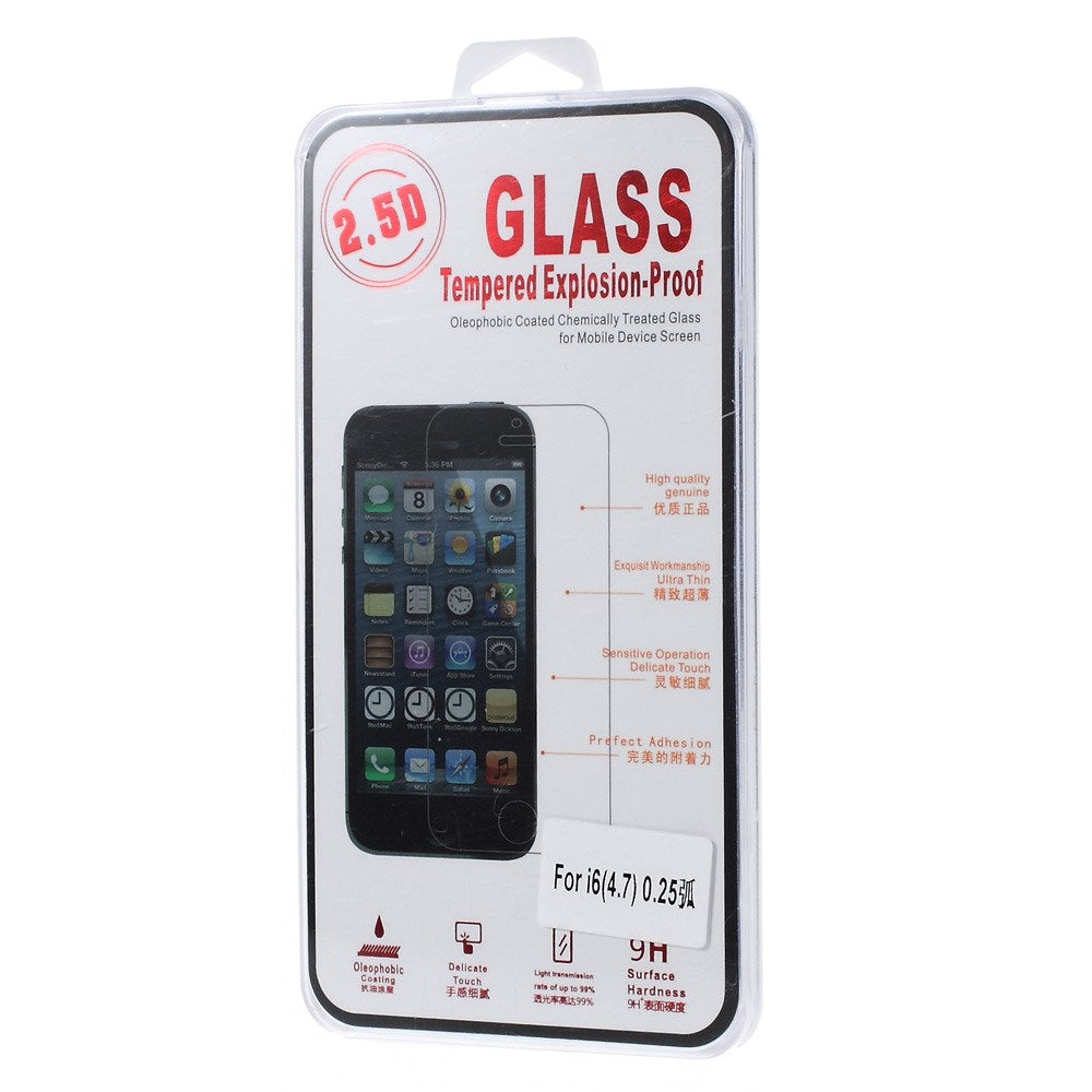 2.5D Glass Tempered Explosion-proof Screen Protector Film for iPhone 6 4.7 inch / 6s (Arc Edge)