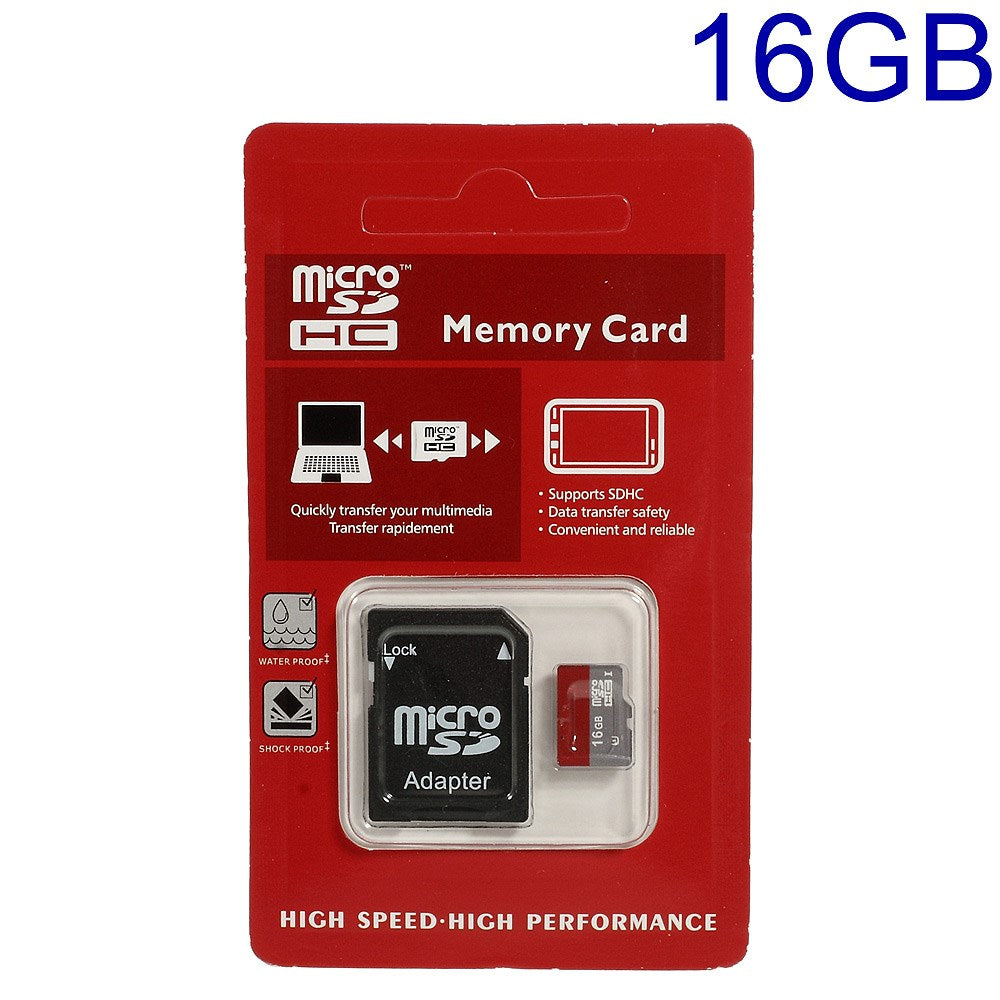 16GB High Speed MicroSD TF Memory Card with SD Adapter