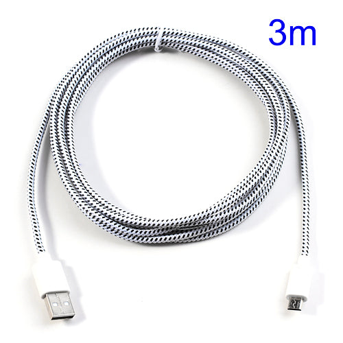 3M Nylon Woven MicroUSB Data Charge Cable for Samsung HTC LG Nokia Sony etc