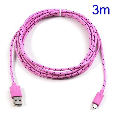 3M Nylon Woven MicroUSB Data Charge Cable for Samsung HTC LG Nokia Sony etc