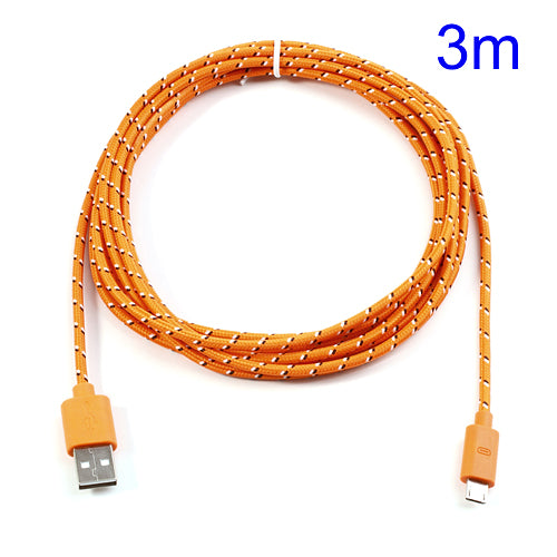 3M Nylon Woven MicroUSB Data Charge Cable for Samsung HTC LG Nokia Sony etc