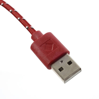 Red 2M Nylon Woven MicroUSB V8 Data Charge Cable for Samsung HTC LG Nokia Sony etc