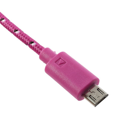 Rose 2M Nylon Woven MicroUSB V8 Data Charge Cable for Samsung HTC LG Nokia Sony etc