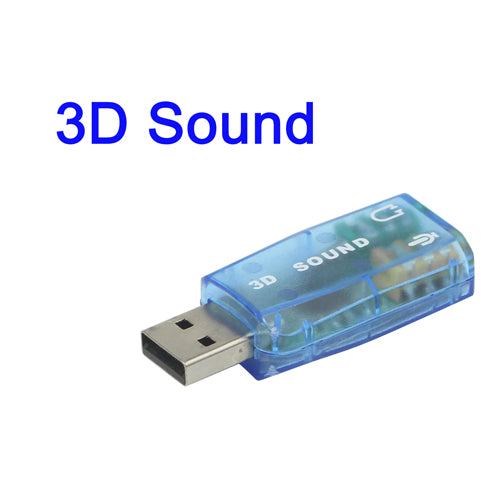 USB 2.0 to 3D Audio Sound Card Adapter Virtual 5.1 Channel