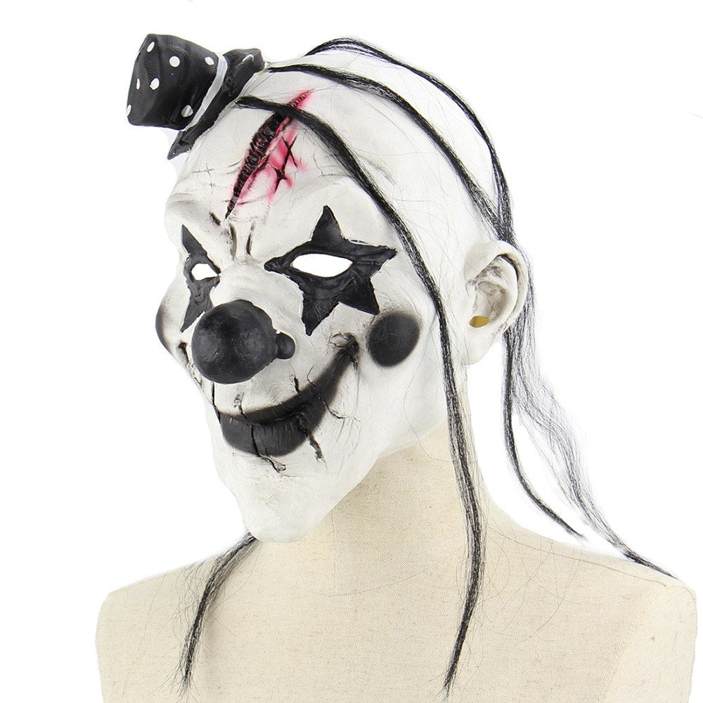 Full Head Creepy Clown Mask Made of Latex for Horror Effect