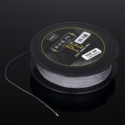 100M Fishing Line Strong Abrasion 4 Strands Braided PE Fishing Line Wire Fishing Accessory