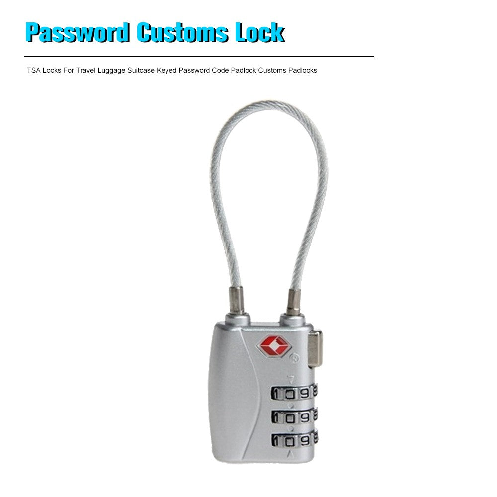 Resettable 3 Digit Combination Customs Password Padlock / TSA Lock TSA719