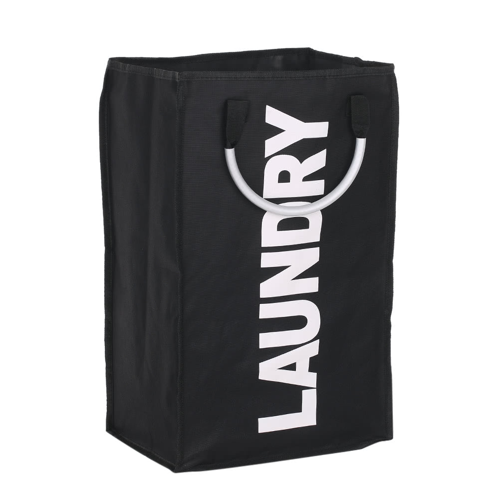 Practical Foldable Laundry Bag Washing Dirty Clothes Laundry Basket Durable Storage Bag with Alloy Handle