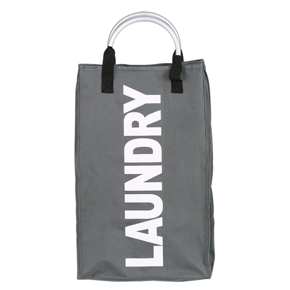 Practical Foldable Laundry Bag Washing Dirty Clothes Laundry Basket Durable Storage Bag with Alloy Handle