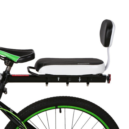 Bicycle Back Seat Bike PU Leather Soft Cushion Rear Rack Seat Children Seat with Back Rest