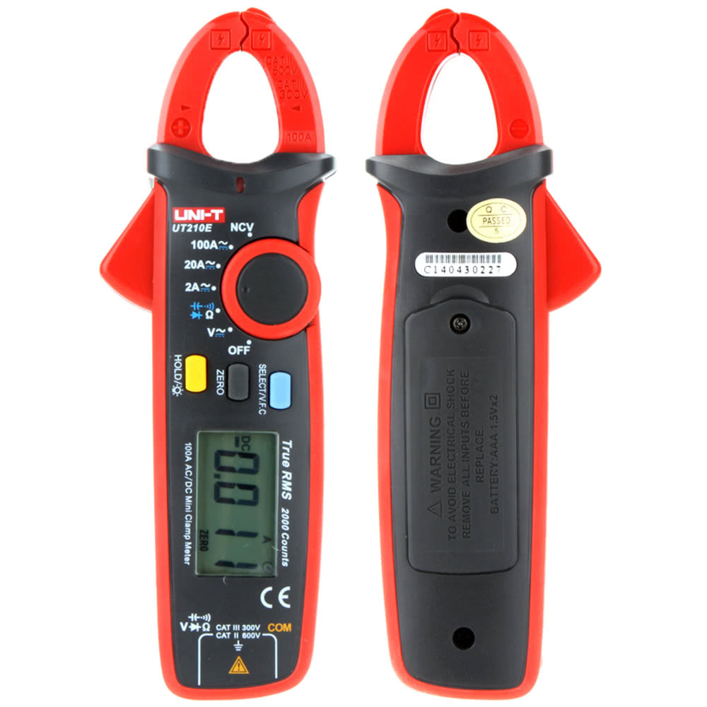 Mini Portable LCD Display UNI-T UT210E True RMS AC/DC Current Digital Clamp Meter w/ Capacitance Tester