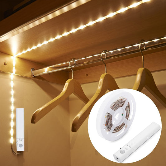 Waterproof  Home Bedroom 1m 30-LED Cabinet Strip Light with Sensitive PIR Motion Sensor