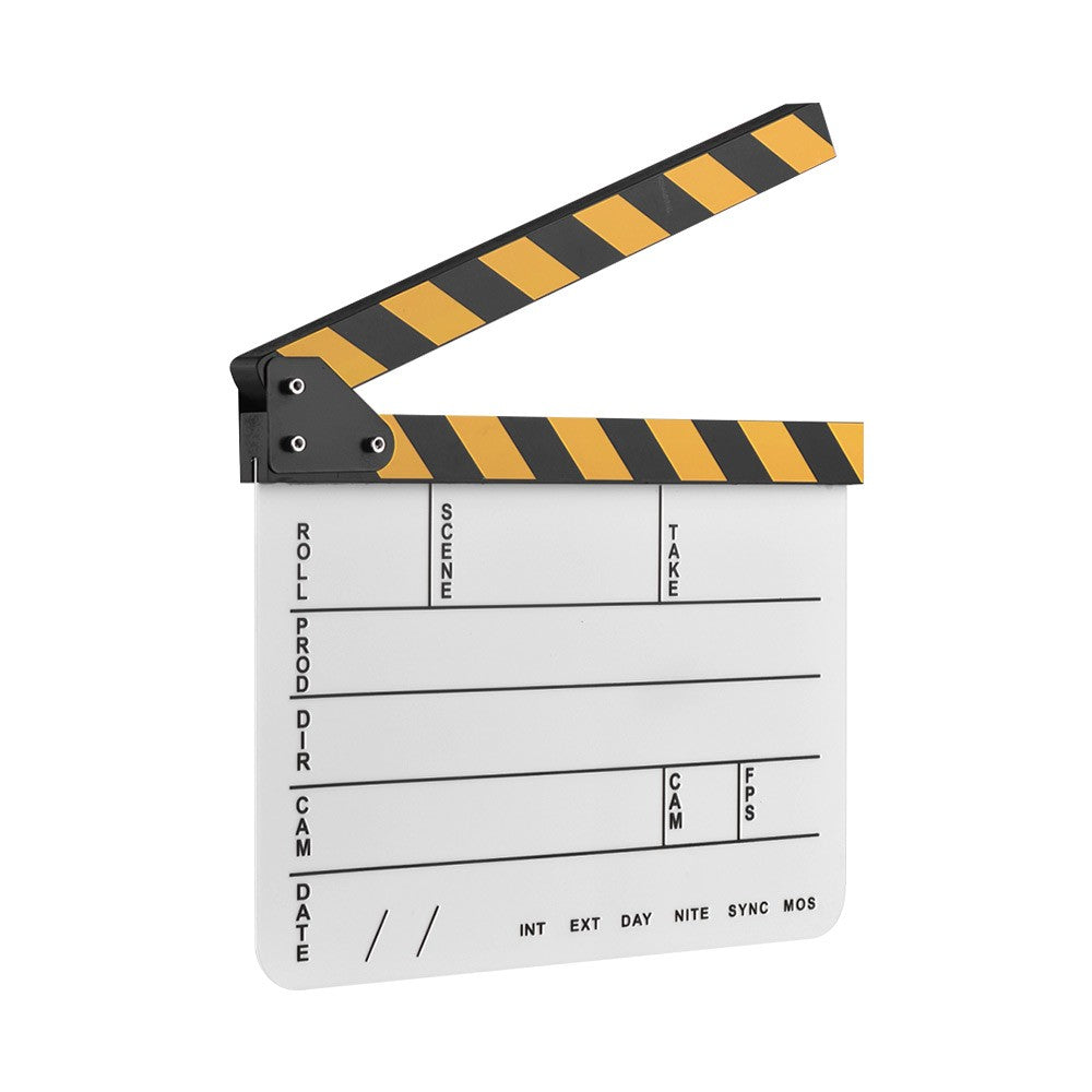 Dry Erase Acrylic Director Film Clapboard Movie TV Cut Action Scene Clapper Board Slate