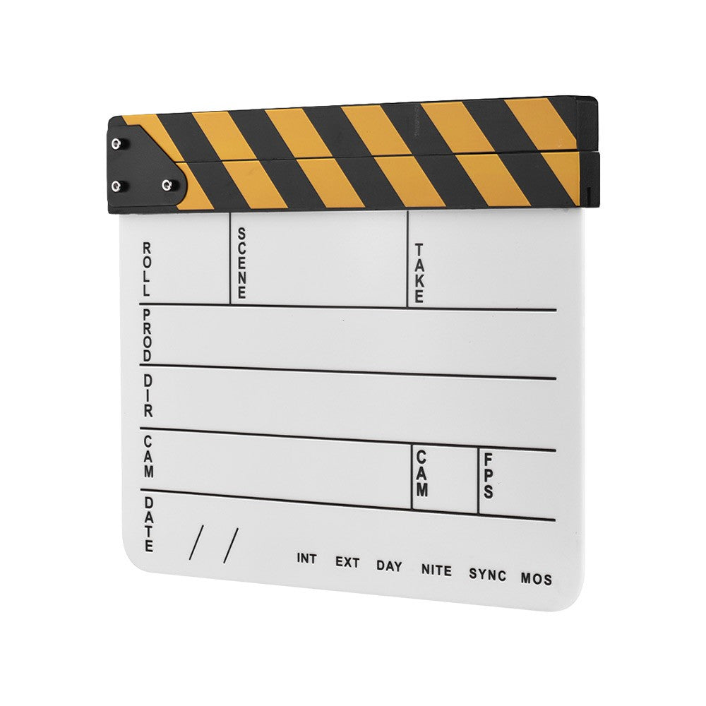 Dry Erase Acrylic Director Film Clapboard Movie TV Cut Action Scene Clapper Board Slate