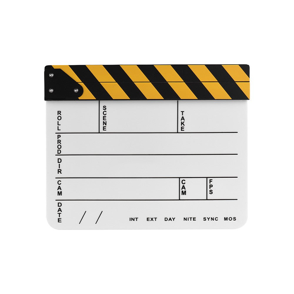 Dry Erase Acrylic Director Film Clapboard Movie TV Cut Action Scene Clapper Board Slate