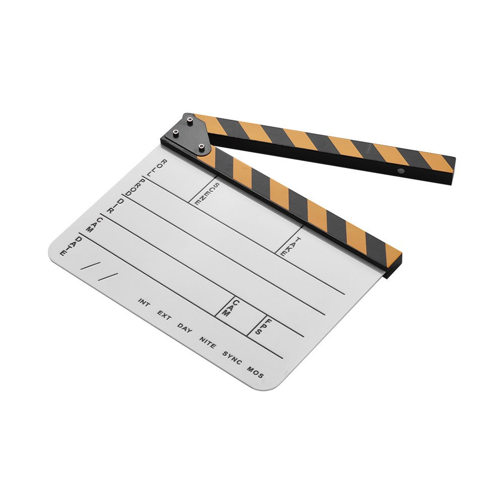 Dry Erase Acrylic Director Film Clapboard Movie TV Cut Action Scene Clapper Board Slate