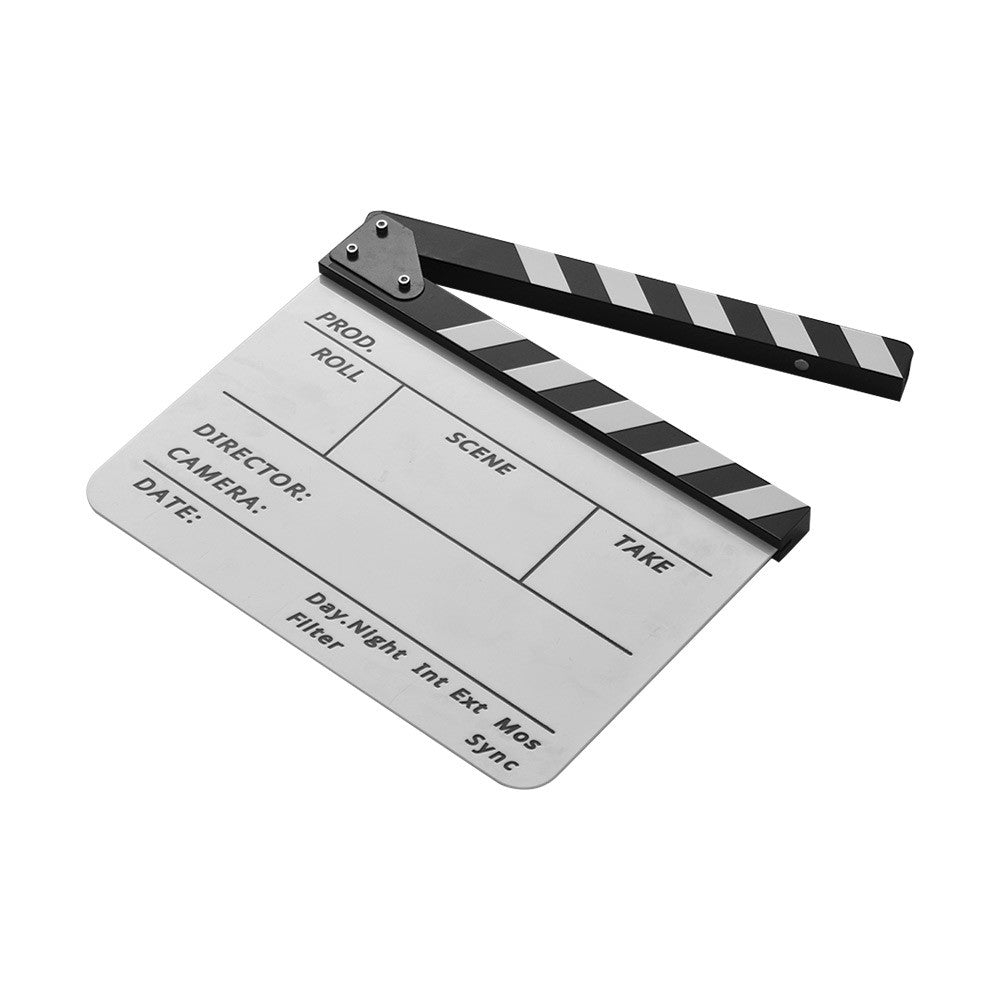 Movie TV Cut Action Scene Clapper Board Dry Erase Acrylic Director Film Clapboard Slate Marker + Pen