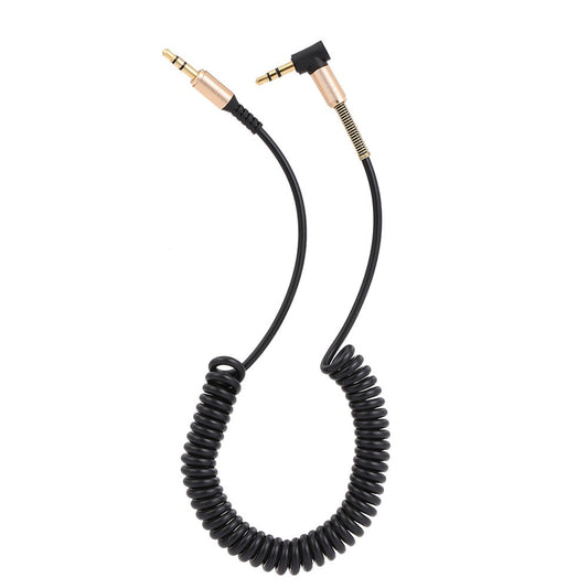 1.7 Meters Audio Extender Cord w/Spring Stretchable Telephone Coiling Line Extension Cable 3.5mm Jack Male to Male AUX Cable 3.5 mm for Computer Mobile Phones Amplifier