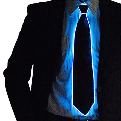 Wire Tie Flashing Cosplay LED Tie Costume Necktie Glowing DJ Bar Dance Carnival Party Masks Cool Props