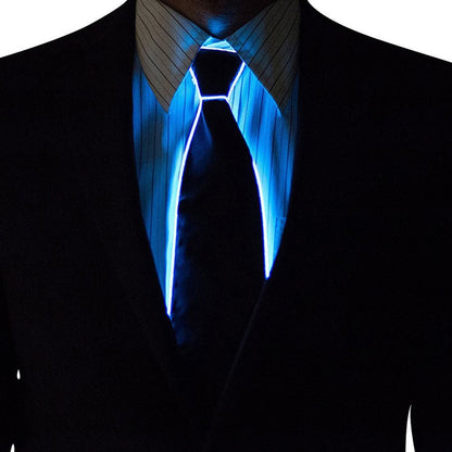 Wire Tie Flashing Cosplay LED Tie Costume Necktie Glowing DJ Bar Dance Carnival Party Masks Cool Props