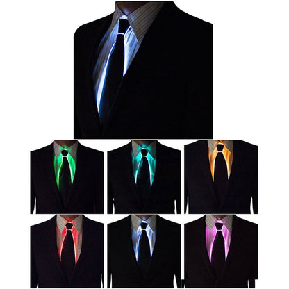 Wire Tie Flashing Cosplay LED Tie Costume Necktie Glowing DJ Bar Dance Carnival Party Masks Cool Props