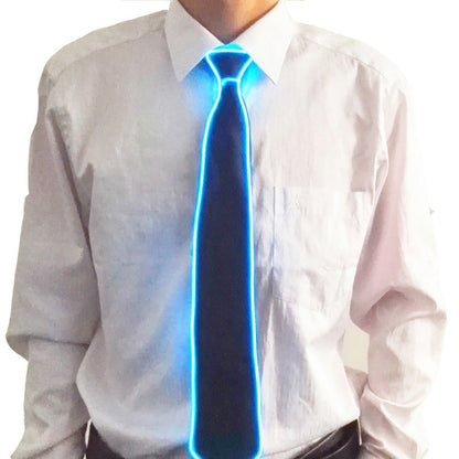 Wire Tie Flashing Cosplay LED Tie Costume Necktie Glowing DJ Bar Dance Carnival Party Masks Cool Props