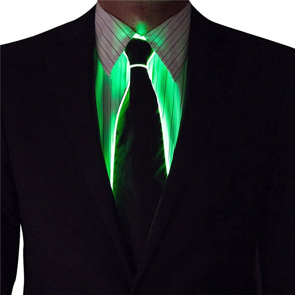 Wire Tie Flashing Cosplay LED Tie Costume Necktie Glowing DJ Bar Dance Carnival Party Masks Cool Props