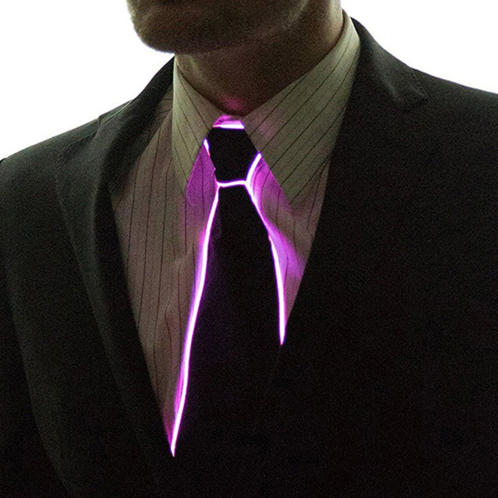 Wire Tie Flashing Cosplay LED Tie Costume Necktie Glowing DJ Bar Dance Carnival Party Masks Cool Props