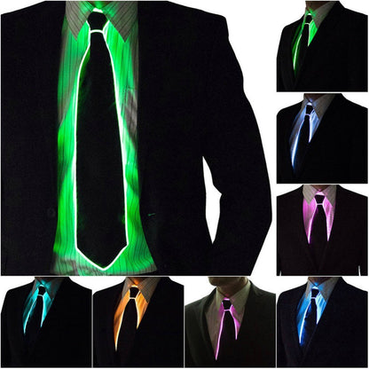 Wire Tie Flashing Cosplay LED Tie Costume Necktie Glowing DJ Bar Dance Carnival Party Masks Cool Props