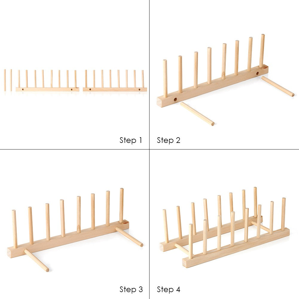 Wooden Dish Rack Stand Pot Lid Holder Dish Drying Rack for Dish, Bowl, Cup, Cutting Board