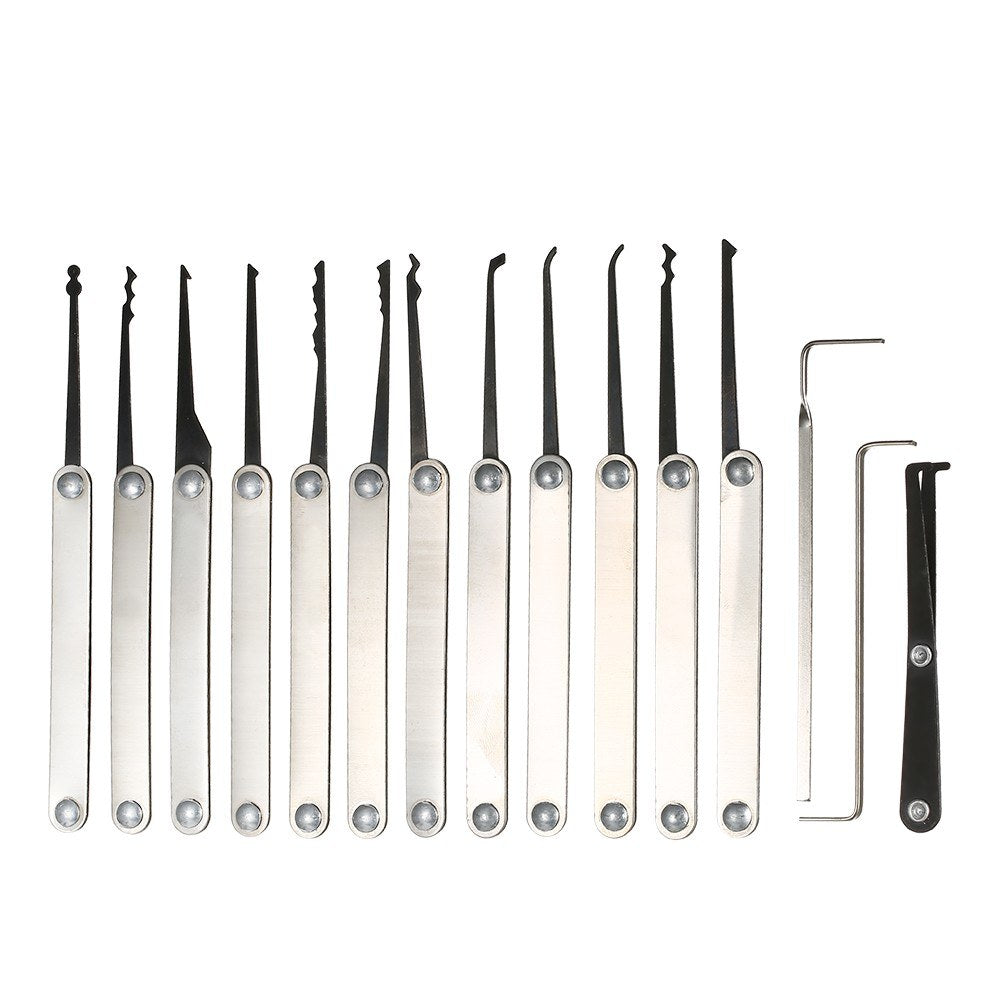 15Pcs Household Lock Pick Set Tools with Transparent Key Lockpicking Home Improvement Simple Accessory