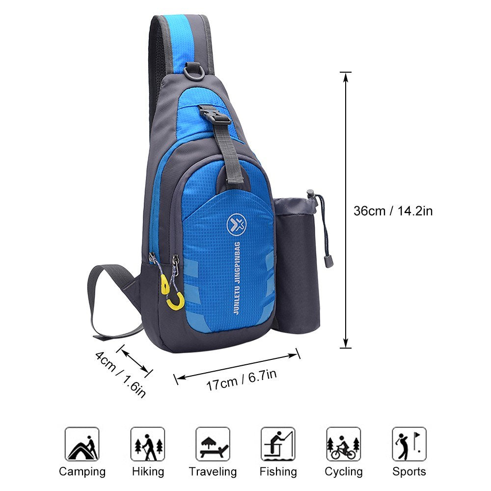 Men Women Chest Crossbody Bag Sling Backpack Travel Sports Gym Daypack Shoulder Bag