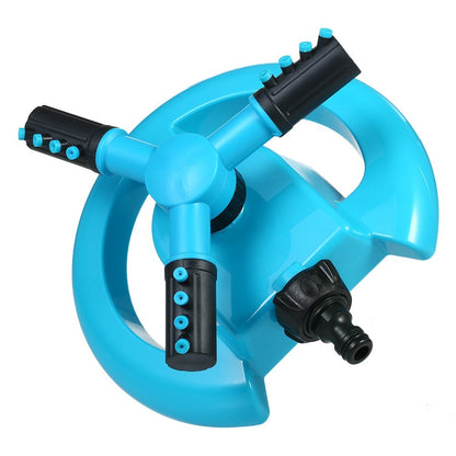 360Â° Rotating Automatic Lawn Watering Garden Sprinkler 3-Arm Sprayers Adjustable Irrigation System