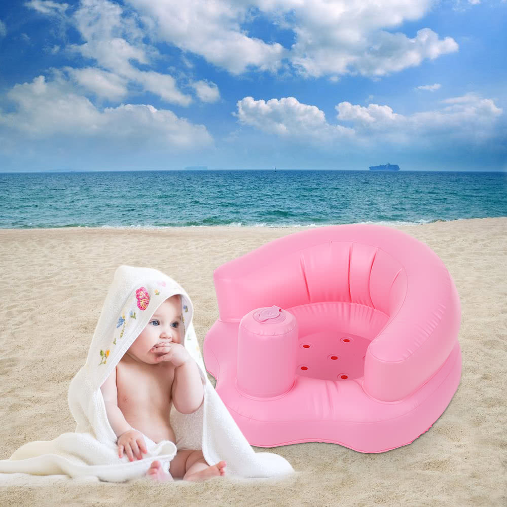 Baby Inflatable Seat Portable Summer Toddler Beach Chair Infant Support PVC Sofa for 5-24 Months Toddlers