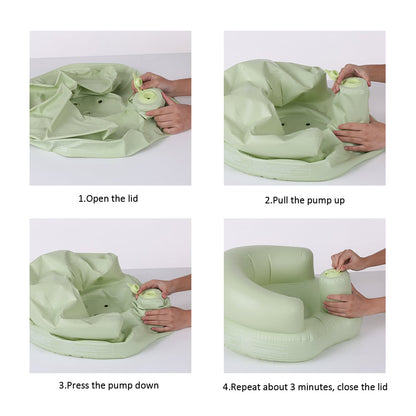 Baby Inflatable Seat Portable Summer Toddler Beach Chair Infant Support PVC Sofa for 5-24 Months Toddlers