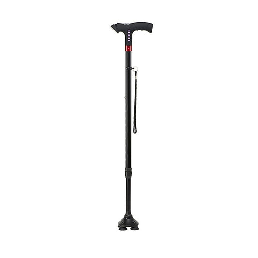 Elderly Adjustable L-ED Walking Cane FM Radio MP3 Smart Safety Fall Alarm Walking Stick