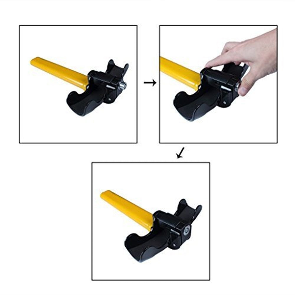 Portable Universal Anti-Theft Car Auto Security Rotary Steering Wheel Lock Cross-Key Design Key