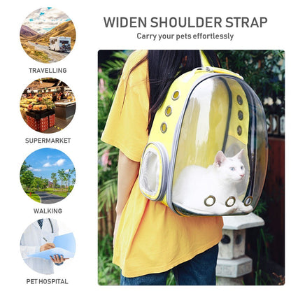 Pet Transparent Backpack Carrier Dog Cat Breathable Outdoor Travel Carrying Bag