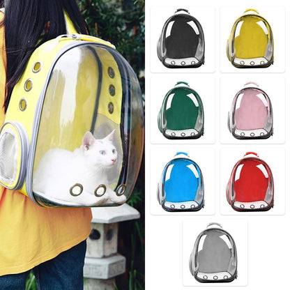 Pet Transparent Backpack Carrier Dog Cat Breathable Outdoor Travel Carrying Bag