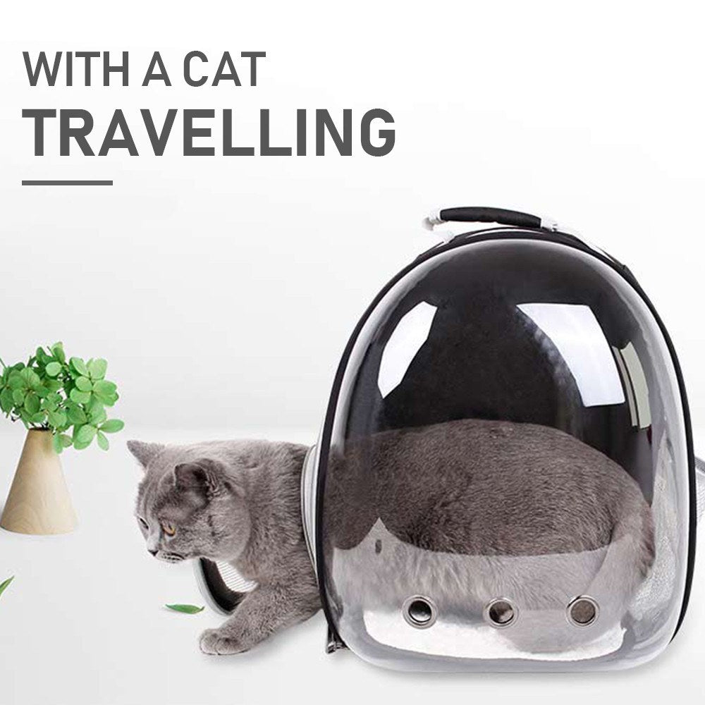 Pet Transparent Backpack Carrier Dog Cat Breathable Outdoor Travel Carrying Bag