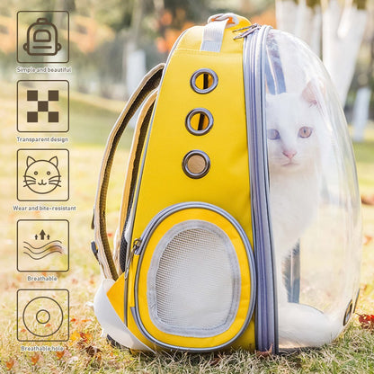 Pet Transparent Backpack Carrier Dog Cat Breathable Outdoor Travel Carrying Bag