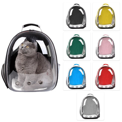 Pet Transparent Backpack Carrier Dog Cat Breathable Outdoor Travel Carrying Bag