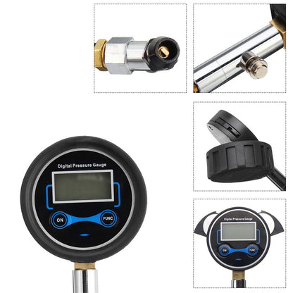 4 Units Switchable Digital LCD Tyre Tire Air Pump Pressure Gauge Tester