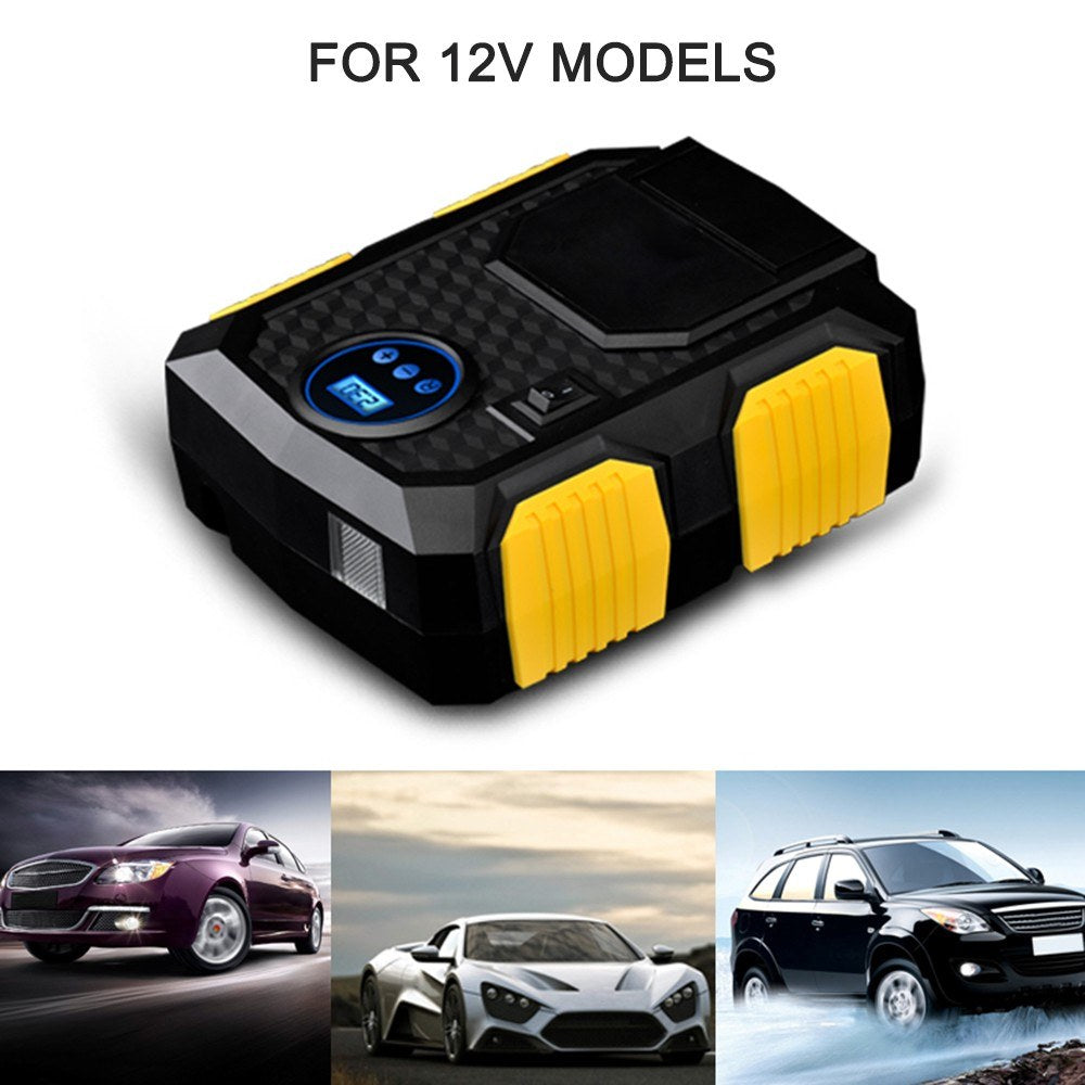 Portable Air Compressor Digital Display Car Tire Inflator Electric Auto Pump with Lightning Function